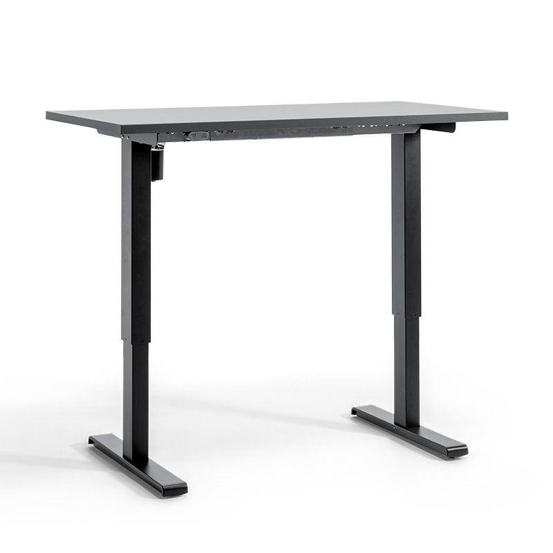 Höj och sänkbart skrivbord Lage, rak, LxB 1200x600 mm, mörkgrå/svart
