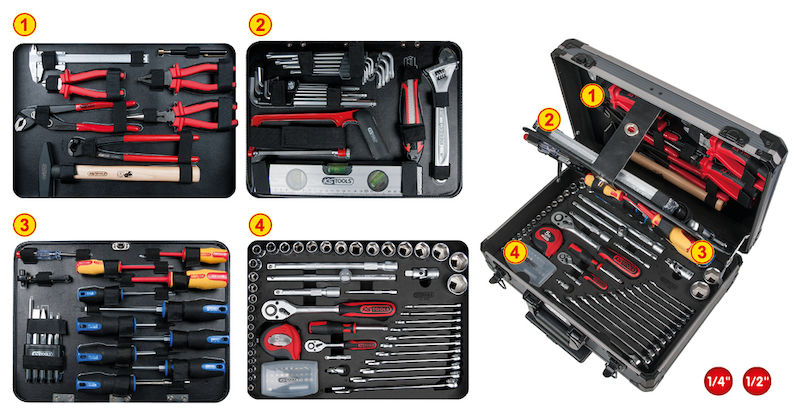 Verktygssats Universal 1/4'' + 1/2''  Dan